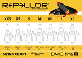 DMC REPELLOR FIN BLACK W/GREEN STRAP N TIP