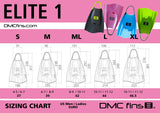 DMC ELITE FINS CHARCOAL/ FLUORO STRAP