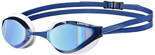 Arena Unisex Competition Python Mirror Swimming Goggles, Unisex, arena Unisex Wettkampf Schwimmbrille Python Mirror, blue mirror/White, One Size