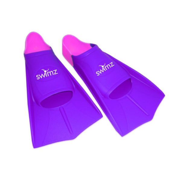 Swimz Short Blade Silicone Training Fins - Purple / Pink
